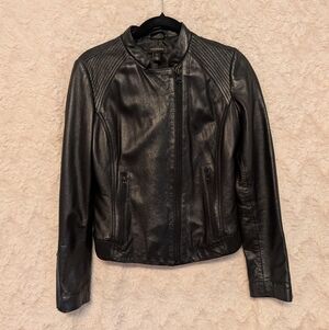 Nordstrom Halogen Black Leather Jacket